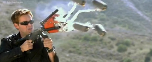 Allen Haff fires a net gun.