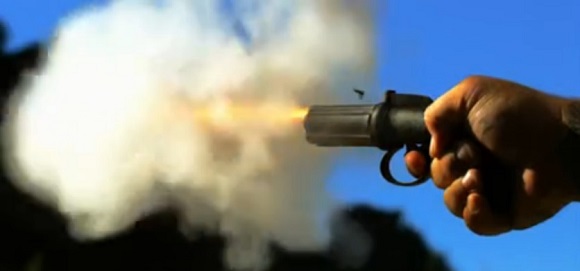 Pepperbox gun fires.