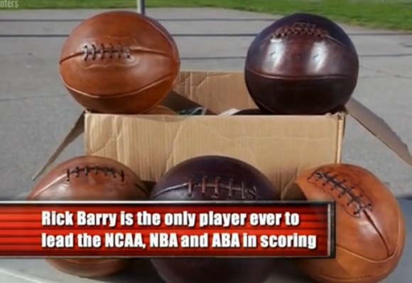 Vintage basketballs.