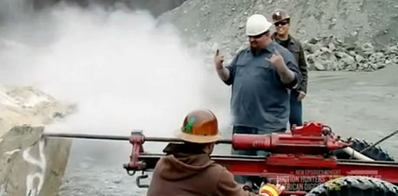 Wagon Drill going through rock as seen on Auction Hunters.