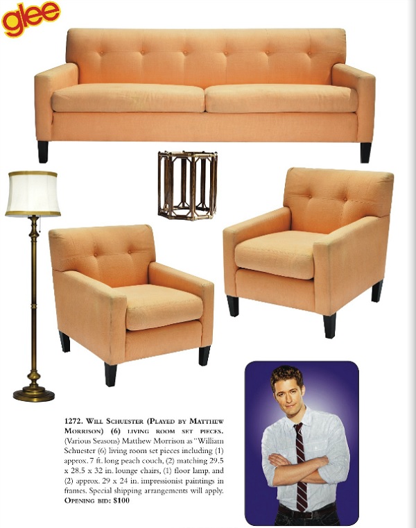 Furniture set from the Glee auction.