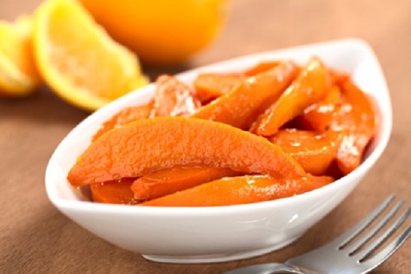 Bowl of sweet potatoes caramelized.