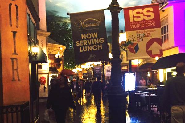 Cobblestone hallway at lunch area in Paris Hotel.