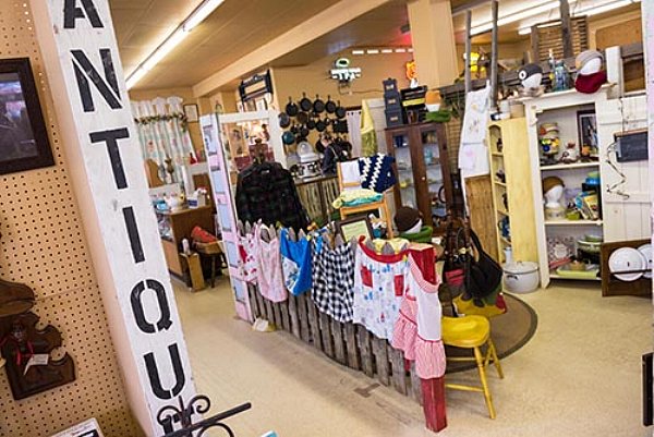 Inside an antique store.