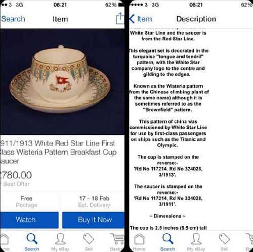 Cup and Saucer from Red Star Line