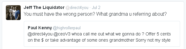 Paul tweets he would not take money from a grandmother.