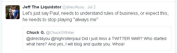 Jeff tweets that Paul needs to stop playing and get down to business.