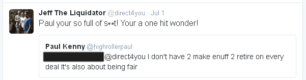 Jell calls Paul a name and Paul replies to be fair.