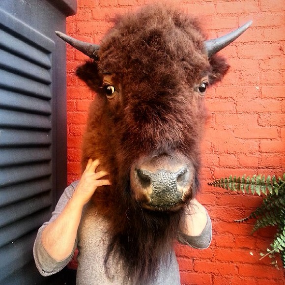 Tad Eaton with animal head.