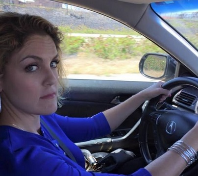 Casey Nezhoda in car.