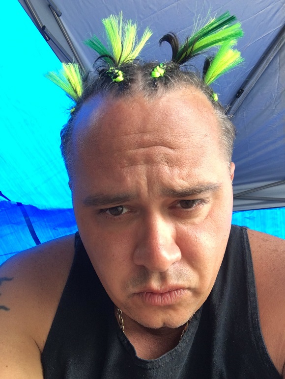 Mike Braiotta with new hair style.